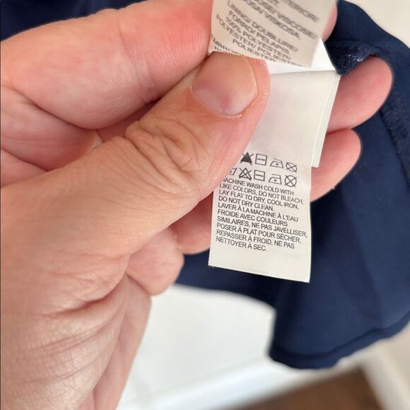 Lucky Brand Dark Blue Embroidered bohemian short sleeve casual Dress Women LG - Picture 8 of 12